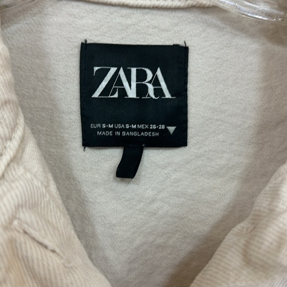 Zara womans cream denim oversized shacket Jacket. Size S/M - Picture 3 of 4